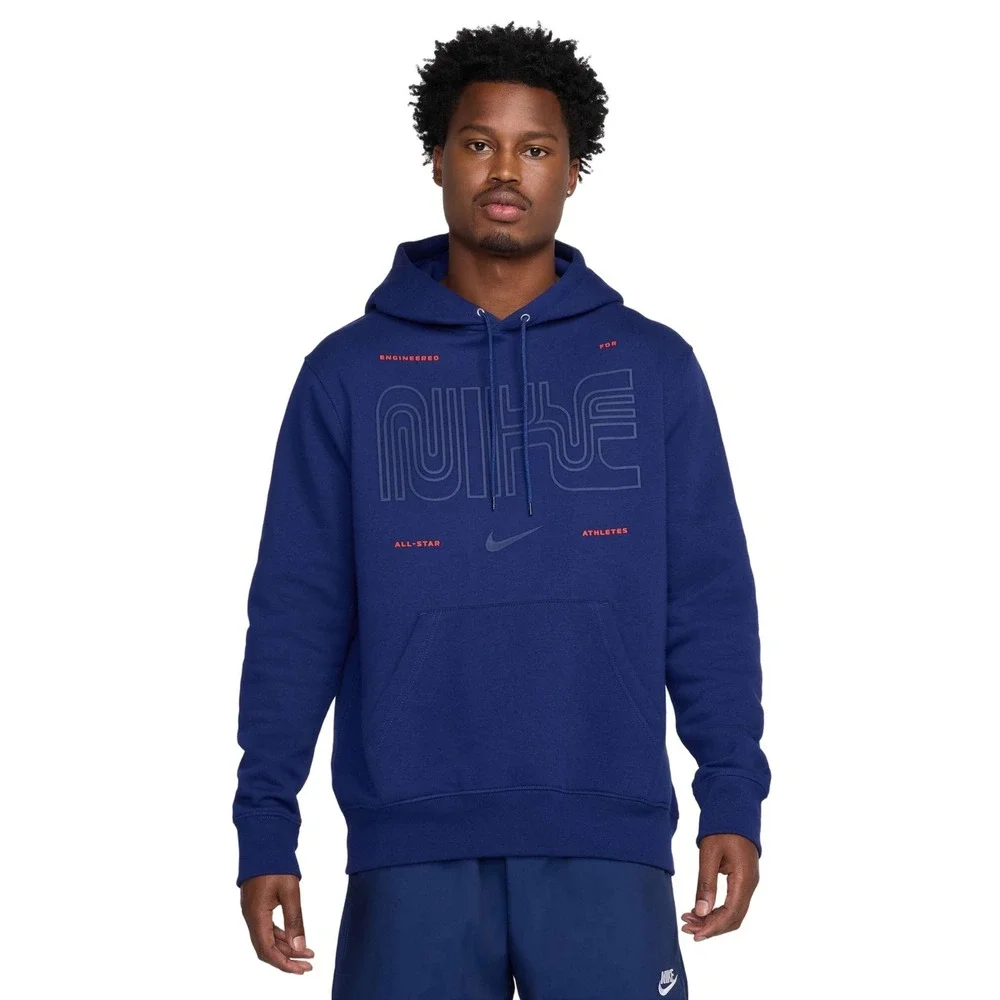 Nike Hoodie Navy Blue Engineered For All-Star Athletes Basketball Graphic Medium